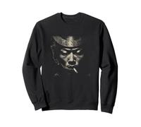 Vintage-Porträt eines einsamen Western-Cowboys beim Rauchen Sweatshirt