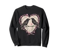 Vintage Rabe Gothic Herz Dornen Rosen Dark Romance Sweatshirt