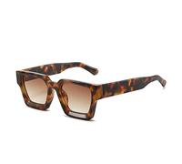 Vintage Rechteckige Sonnenbrille für Herren Damen-Retro Eckig Sonnenbrille Trendige Quadratischem Rahmen UV400 Schutz