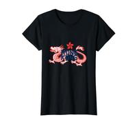 Vintage-Reisesouvenir mit Drachenorchideen-Flagge aus Hongkong Preisgünstiges Grafik-T-Shirt, Damen, Schwarz, XL