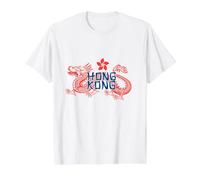 Vintage-Reisesouvenir mit Drachenorchideen-Flagge aus Hongkong Preisgünstiges Grafik-T-Shirt, Herren, Weiß, XL