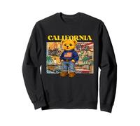 Vintage Retro California Teddy Bear Stories with USA Flag Sweatshirt
