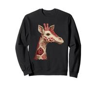 Vintage Rot Floral Giraffe Patchwork Safari Sweatshirt