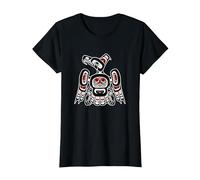 Vintage Rot Schwarz Haida Kaigani Thunderbird Native T-Shirt, Damen, Schwarz, XL