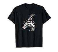 Vintage Rot Schwarz Haida Orca Wal Ureinwohner Kunst T-Shirt