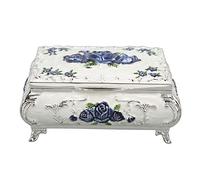 Vintage Schmuckschatulle aus Metall, Kleine Schmuckaufbewahrungsbox für Ringe, Ohrringe, Halskette, Schatztruhe, Organizer, Dekorative Schmuckschatulle, Andenken, Geschenkbox für Damen und(#2)