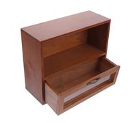 Vintage-Schmuckschrank aus Holz mit ausziehbarer Schublade, kompakt für Schreibwaren und Accessoires, Make-up und Schmuck, Aufbewahrungsbox, Retro-Schreibtisch