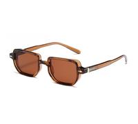 Vintage-Sonnenbrille mit quadratischen Nieten für Herren, Farbverlauf, UV400, modisch, olivgrün, für Damen, trendige kleine rechteckige Sonnenbrille, Einheitsgröße, Leopardenmuster, Dunkelgrün