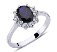 Vintage Style Diamant Saphir Entourage Ring ?n 14 Karat Weißgold