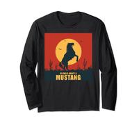 Vintage Sunset Wild Animal Horse Go Wild Adopt a Mustang Langarmshirt