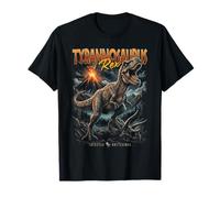 Vintage T-Rex Volcano 90er Bootleg Dinosaurier prähistorischer Trex T-Shirt