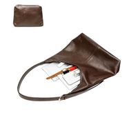 Vintage Tote Bag - Large Capacity Shoulder Handbag | Faux Leather, Foldable | Soft , Detachable Pouch, Classic Hobo Silhouette, Lightweight & Spacious, for Work Travel Shopping, Effortless E