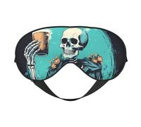 Vintage Totenkopf Bier Schlafmaske, Augenmasken für Schlaf Doppelseitige Schlafmasken für Frauen Männer, Verdunkelung Augenabdeckungen zum Schlafen, Reisen