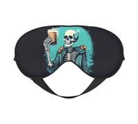 Vintage Totenkopf Bier Schlafmaske, Augenmasken für Schlaf Doppelseitige Schlafmasken für Frauen Männer, Verdunkelung Augenabdeckungen zum Schlafen, Reisen