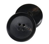 Vintage Vier-Augen-Knopf aus echtem Horn, Dunkelbraun, 18mm-10 Stk