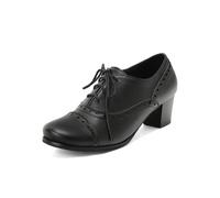 Vintage Wingtip Oxfords Heels for Frauen Brogues Chunky Mid Heel Schnür-Oxford-Pumps Block Heels Klassische Loafers Brock(A,38)