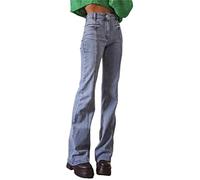 Vintage Y2k Straight Jeans for Women Fashion Streetwear Red Star Patchwork Mid-Rise Denim Pants Aesthetic Trousers,M