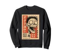 Vintage Zombie Briefmarke mit Otaku Horror Kunst Sweatshirt