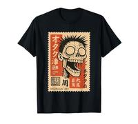 Vintage Zombie Briefmarke mit Otaku Horror Kunst T-Shirt