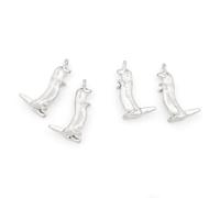 Vintageparts Anhänger als Otter aus Zinklegierung in antik Silberfarben 26 mm 4 Stück zum Schmuck selber machen, Charms