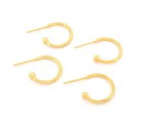 Vintageparts Halbcreolen aus 304 Edelstahl - 16 mm, goldfarben galvanisiert 4 Stück zum Schmuck selber basteln, Ohrringe, Ohrschmuck