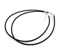 Vintageparts Halskette Seidenband in schwarz 46cm 2 Stück zum Schmuck selber basteln