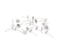 Vintageparts Ohrstecker Rohlinge 20 Stück 316 Edelstahl mit 6 mm Klebeplatte flach zum Kleben für Cabochons DIY Schmuckherstellung Ohrringe Basteln Silberfarben Chirurgenstahl Pin 11mm rostfrei