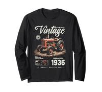 Vintager Traktor-Bauer-Geburtstag im Jahr 1936 geboren Langarmshirt