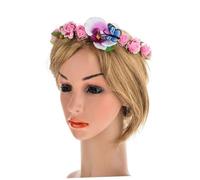 VINTORKY 1 Stück Künstlicher Blumenkranz Haarschmuck mit Rattan Design für Hochzeiten Partys Karneval und Fotoshootings Leicht und Bequem für Bräute und Cosplay