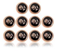 VINTORKY 10 Stück Vintage Mantelknöpfe aus Zinklegierung Dekorative Runde Nähknöpfe mit Rosenmuster Robuste Knöpfe für Jacken und Outfits als Geschenkidee