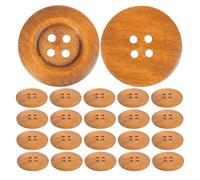 VINTORKY 30 Stück DIY-Nähknöpfe: Runde Holzknöpfe mit 4 Löchern, 50 mm/2 Zoll, für Mäntel, Hemden, Anzüge und Bekleidung, handgefertigte Nähprojekte