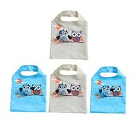 VINTORKY Faltbare Einkaufstaschen Polyester Cartoon Eule Motiv Tragbare Einkaufstüten Umweltfreundlich Leicht für Lebensmittel Einkauf und Alltag Zufällige Farbe