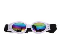 VINTORKY Faltbare Hunde Sonnenbrille aus Abs Winddichte Schutzbrille für Hund und Katze Weiß für Sommerferien und Reisen