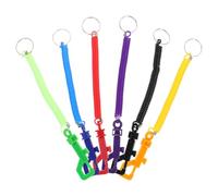 VINTORKY Flexible Spiralfeder Schlüsselanhänger 6 Stück mit Karabinerhaken Ausziehbar Mehrfarbig Strapazierfähig Schlüsselband für Outdoor Rucksack Alltag