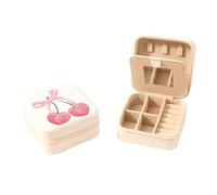 Viojrlly Schmuckkästchen Klein für Damen Mädchen Schmuckschatulle Reisen Schmuckbox aus PU-Leder mit Spiegel Jewelry Organizer Leder für Ohrringe Ringe Ohrstecker Kette