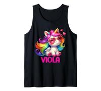 Viola Personalisierter Name Buntes Einhorn Frauen Mädchen Tank Top