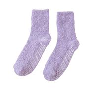 (Violett) 1 Paar Damensocken Atmungsaktive einfarbige Thermo Ersatz Bodensocken