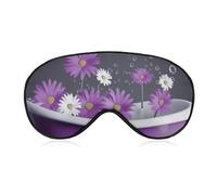 Violette Badewanne und Gänseblümchen-Augenmaske für Damen und Herren, atmungsaktive und verstellbare Augenabdeckung, ultraweiche Schlafmaske, leichte Reise-Augenbinde für Flugzeug, Nickerchen