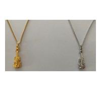 Violine Anhänger mit Kette, vergoldet oder versilbert - Farbe: Gold