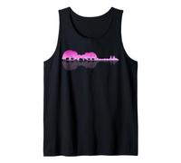 Violine Lake Shadow Love Reflection Silhouette Violinist Tank Top