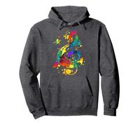 Violinschlüssel Musik Noten Klavier Buntes Notenschlüssel Pullover Hoodie