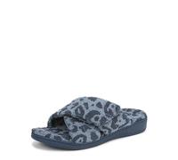 Vionic Damen Relax Ii Open Toe Slippers Hausschuh, Blauer mehrfarbiger Stoff, 38.5 EU