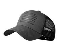 VIONLAN Baseballkappe mit amerikanischer Flagge, Trucker-Mütze für Männer und Frauen, 3D-geprägtes Logo, verstellbar, für den Außenbereich, Dunkelgrau/Schwarze Flagge, Einheitsgröße