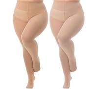 Viozocy Strumpfhosen Damen Große Größen, Elastische Hohe Taile Langlebig Strumpfhose, Weich Semi-Blickdichte Plus Größen Feinstrumpfhose XL 2XL 3XL 4XL, Hautfarbe+Hell Hautfarbe XXL