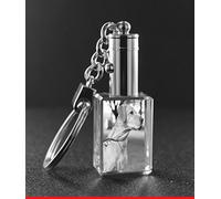 VIP-LASER 2D Gravur Glas Kristall Schlüsselanhänger mit LED-Beleuchtung Hochformat mit Hund, Hundefoto. Dein Wunschfoto für die Ewigkeit Mitten in Glas! LED = Weiss