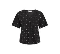 Vila - Bekleidung VIPRISILLA PRINT V-NECK S/S TOP/1 - Schwarz - Größe 38