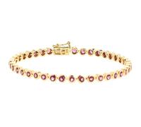 Armband VIRA JEWELS "925-Sterling Silber vergoldet Glänzend Rhodolith", gelb (gelb, lila), Armbänder, Damen, 19cm, Silber 925 (Sterlingsilber), glänzend (58784921-0) gelb, lila