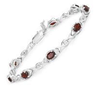 Vira Jewels - Armband 925/- Sterling Silber Granat 4,206 ct. Armbänder & Armreife 1 ct Damen