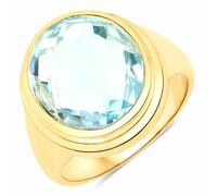 Vira Jewels 925-Sterling Silber vergoldet Glänzend Blautopas beh.Blau Ring 41679...