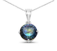 Vira Jewels - Anhänger mit Kette 925/- Sterling Silber Quartz blau 3,71 ct. Charms & Kettenanhänger Damen